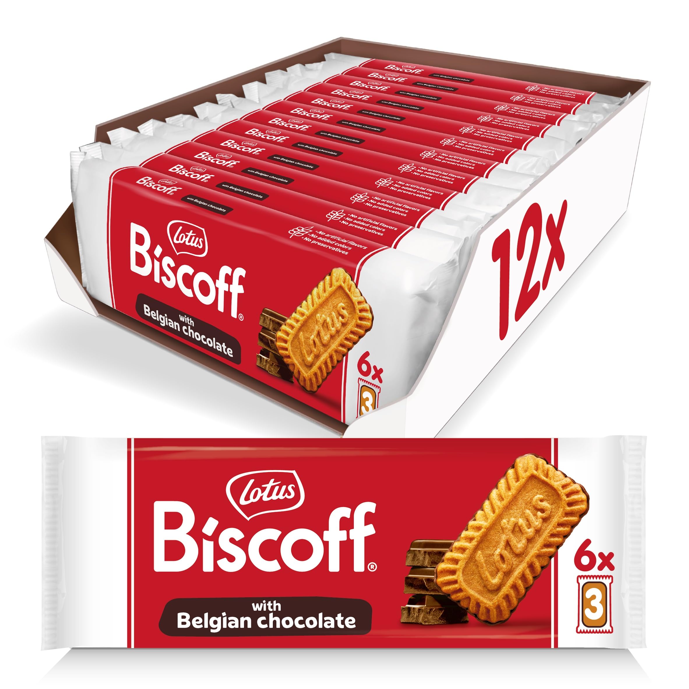 Biscoff Belgian Chocolate Caramelised Biscuits - 12 x 6 Packs (1.58kg)