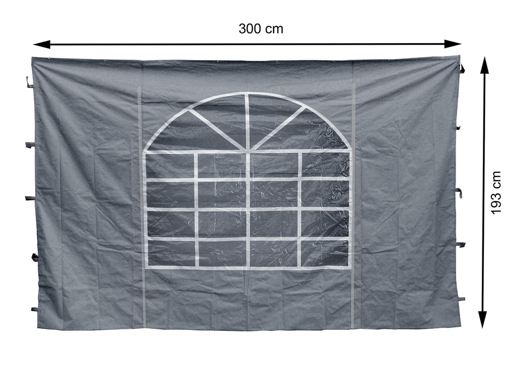 QUICK STAR Gazebo Side Panels - 2x Grey Waterproof Polyester Walls