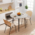 FATIVO Round Sintered Stone Dining Table – 80cm White Marble Top