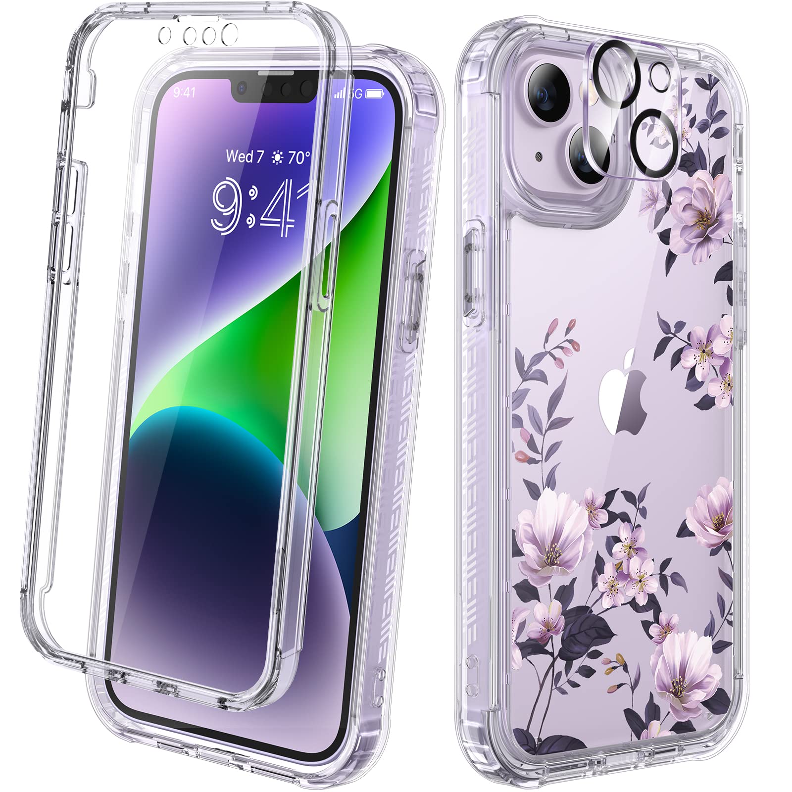 Diaclara iPhone 14 Case – Full Body Rugged Cover with Screen Protector