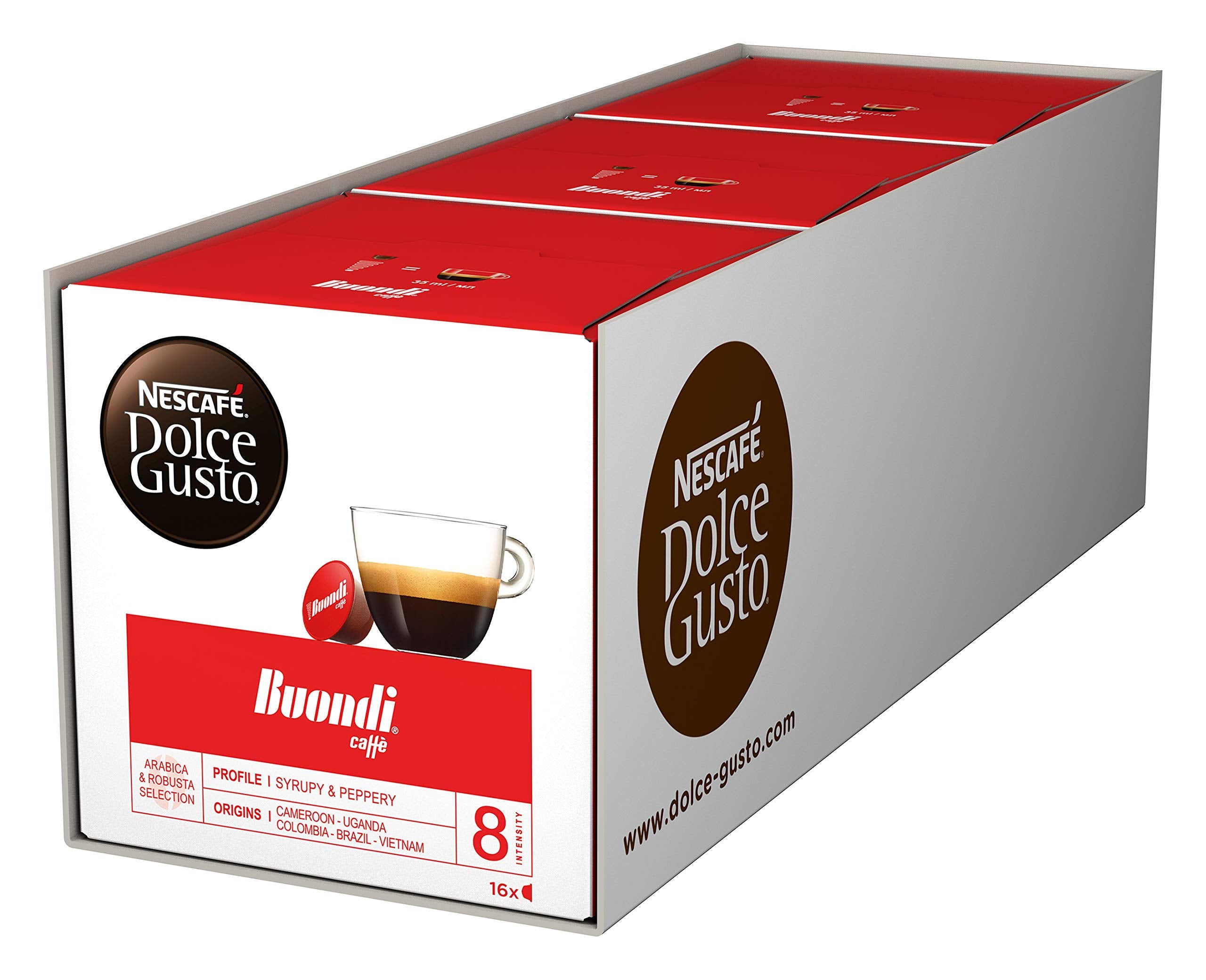 Nescafé Dolce Gusto Espresso Buondi Coffee Pods - 48 Capsules (3 x 16)