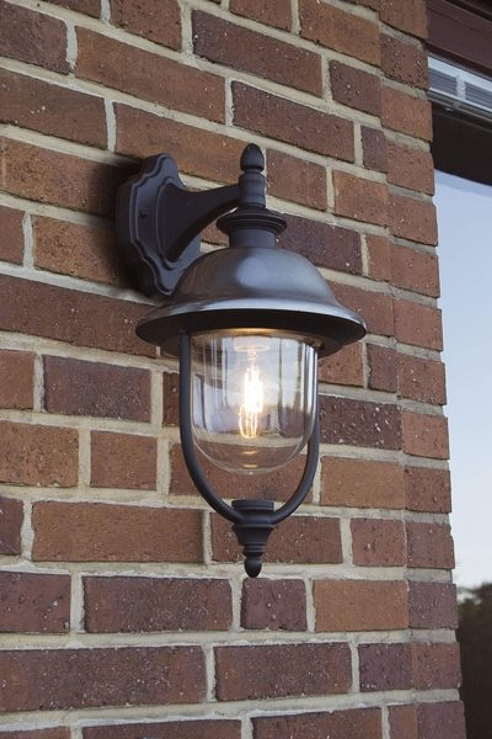 Konstsmide Parma Outdoor Wall Light - Black Aluminium & Acrylic