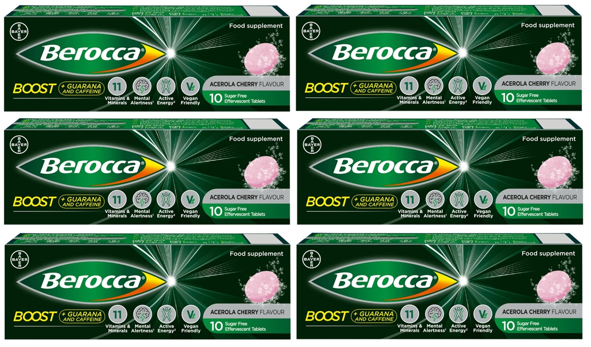 Berocca Boost Energy Effervescent Tablets with Guarana - 60 Count