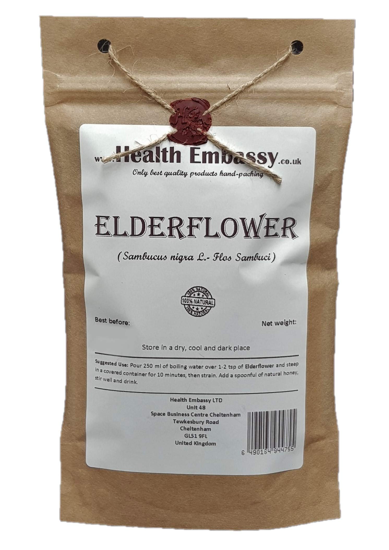 Health Embassy Elderflower Loose Herbal Tea – Natural Sambucus (100g)