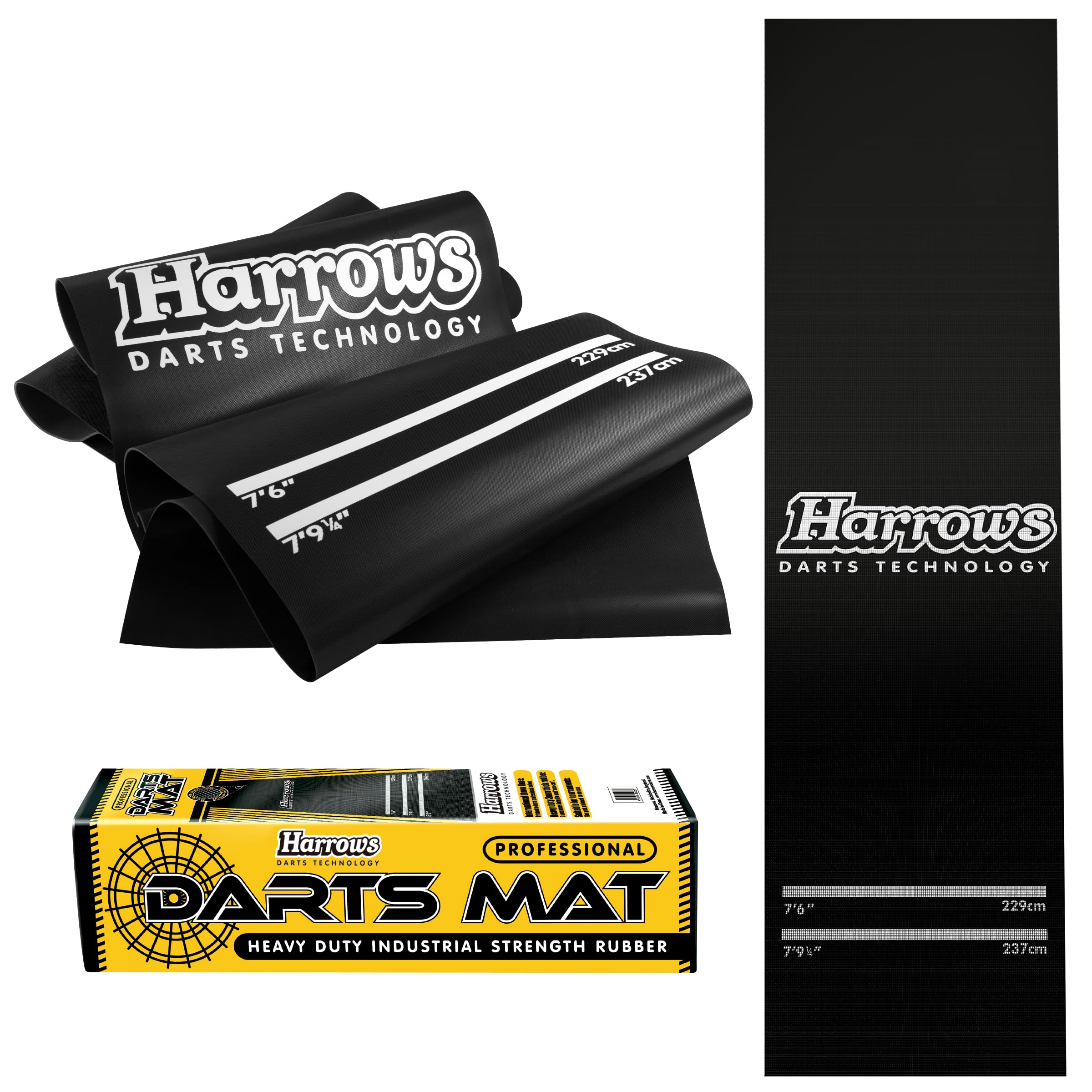 Harrows Professional Rubber Darts Mat with Oche – Non-Slip Floor Protector