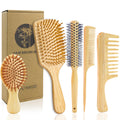 HEYMKGO 5-Piece Bamboo Hair Brush Set | Eco-Friendly Scalp Massage Tools