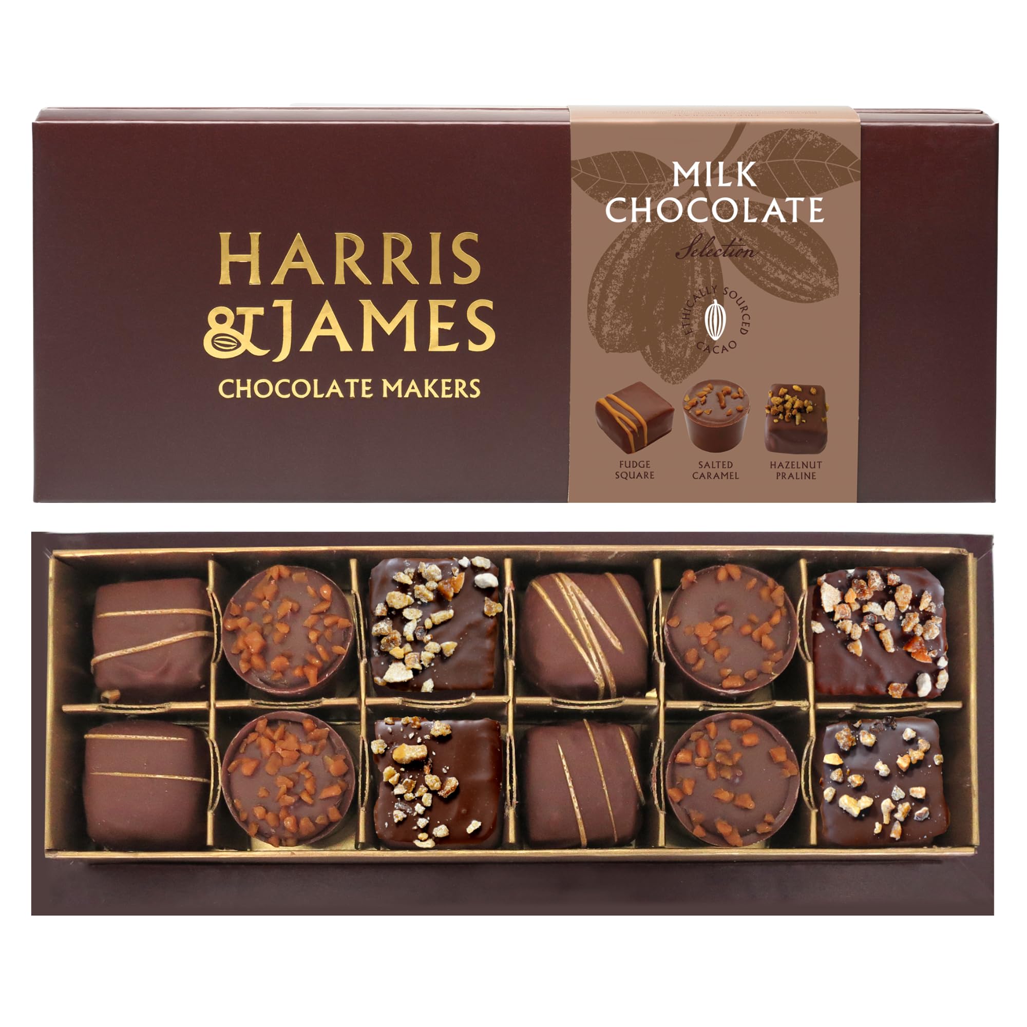 Harris & James Milk Chocolate Selection Box – 12 Piece Luxury Gift
