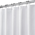 FY&XZH Waffle Weave Shower Curtain with Hooks - Heavy-Duty White Fabric
