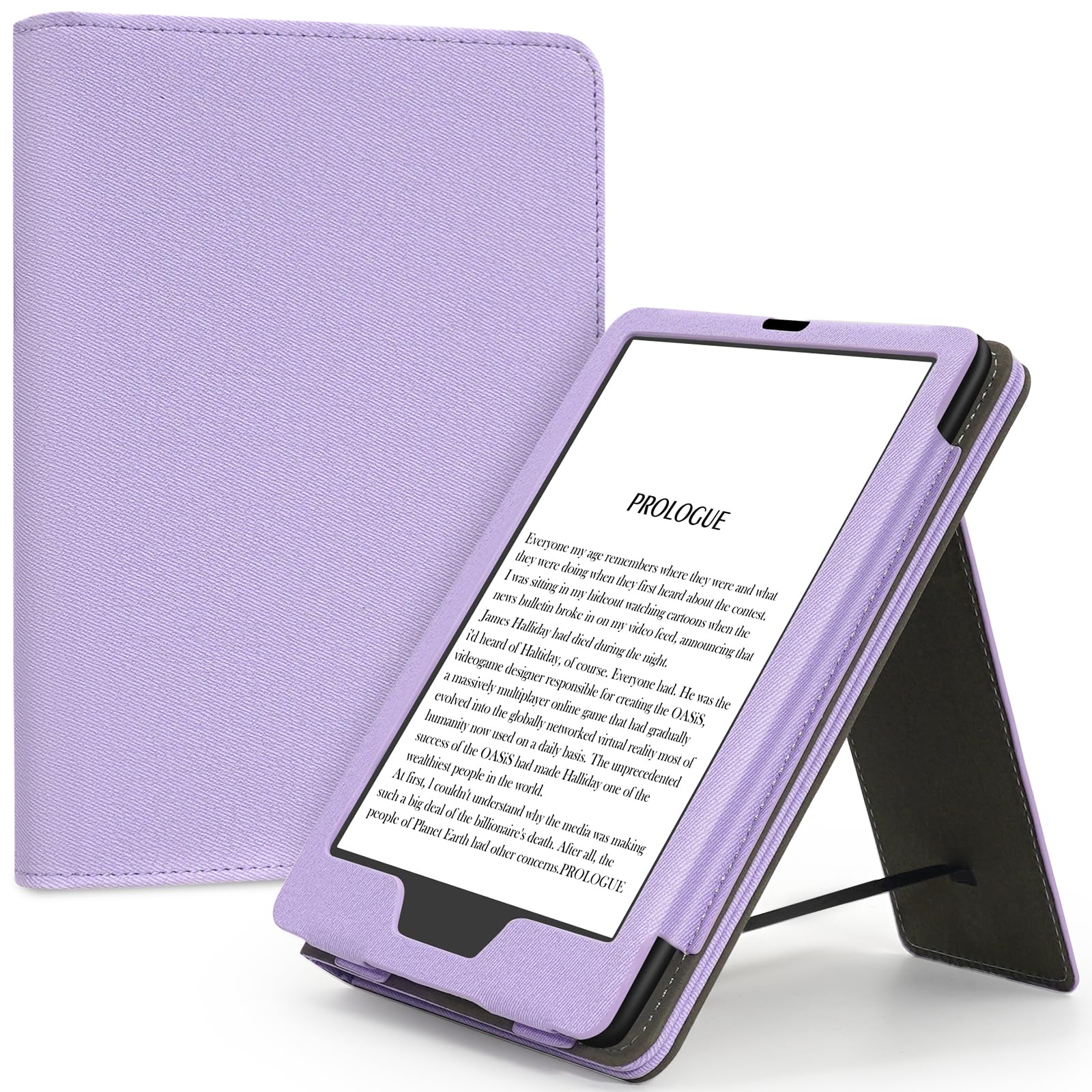 Kindle Paperwhite Slim Case - Stand Cover with Hand Strap, Purple