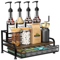 Jolof Store Coffee Syrup Organizer – 3-Tier 8 Bottle Stand with K-Cup Drawer