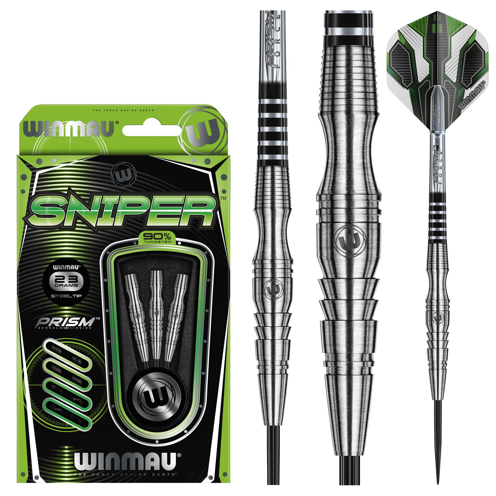 Winmau Sniper 90% Tungsten Darts Set - 23g with Flights and Shafts