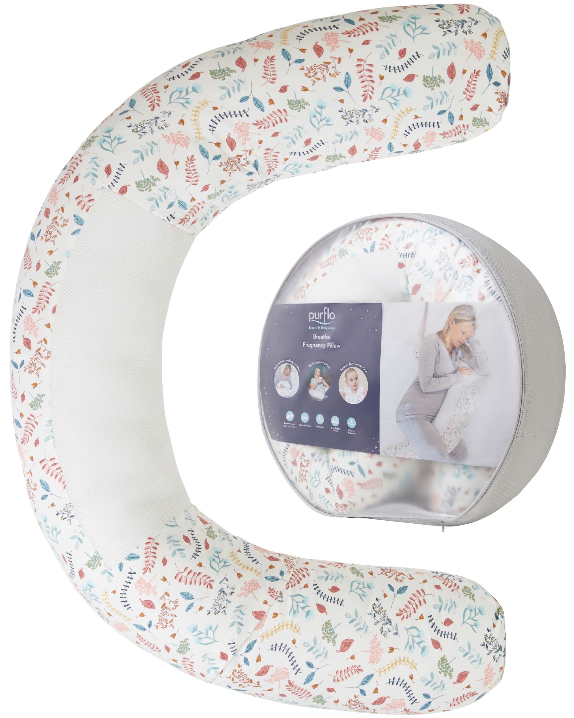 PurFlo Breathe Pregnancy Pillow | Breathable Jersey Cotton Body Pillow