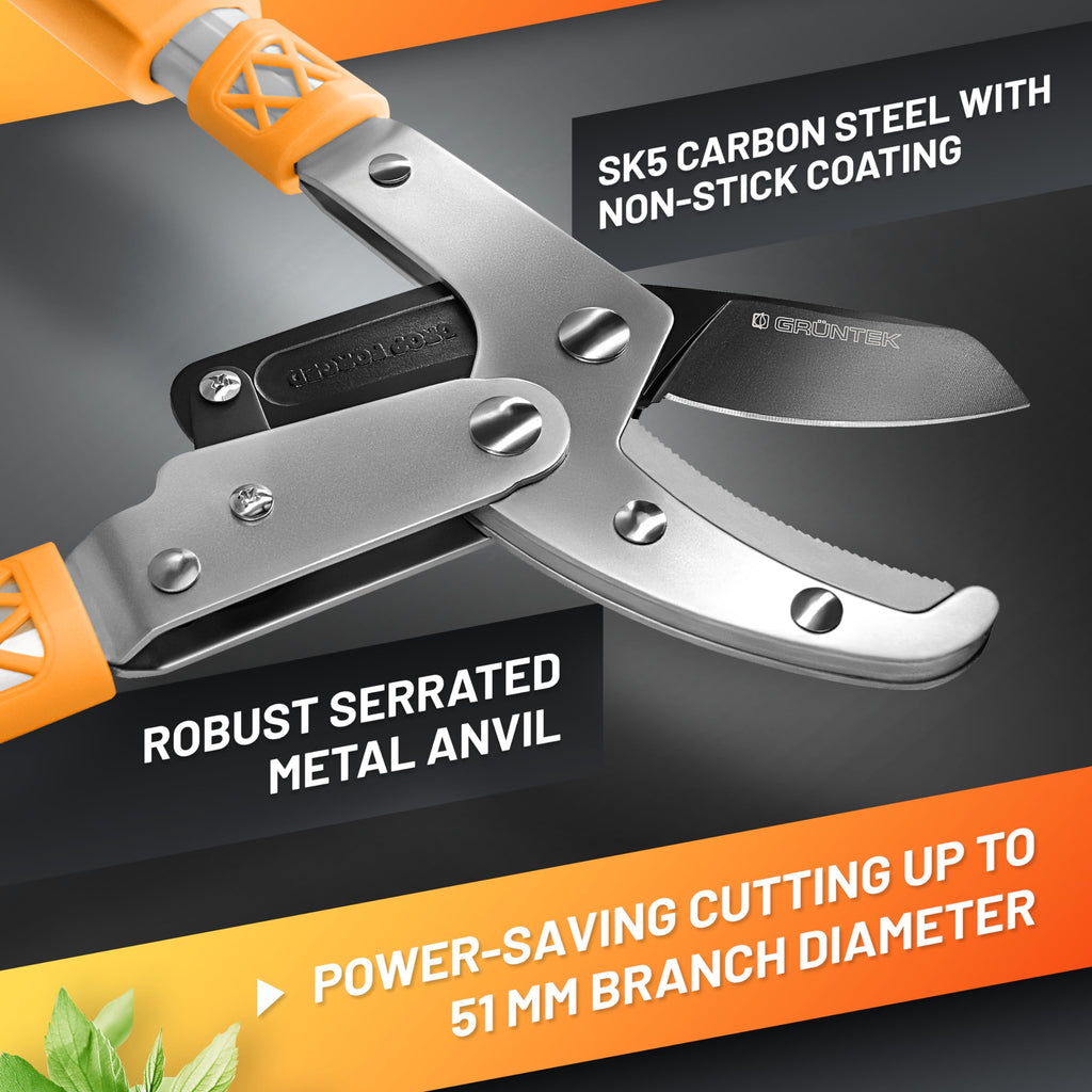 GRÜNTEK Telescopic Bypass Loppers – Heavy-Duty 685-1050mm Garden Shears