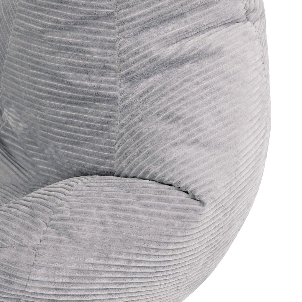 icon Dalton Large Cord Bean Bag & Footstool with Filling Included, Grey