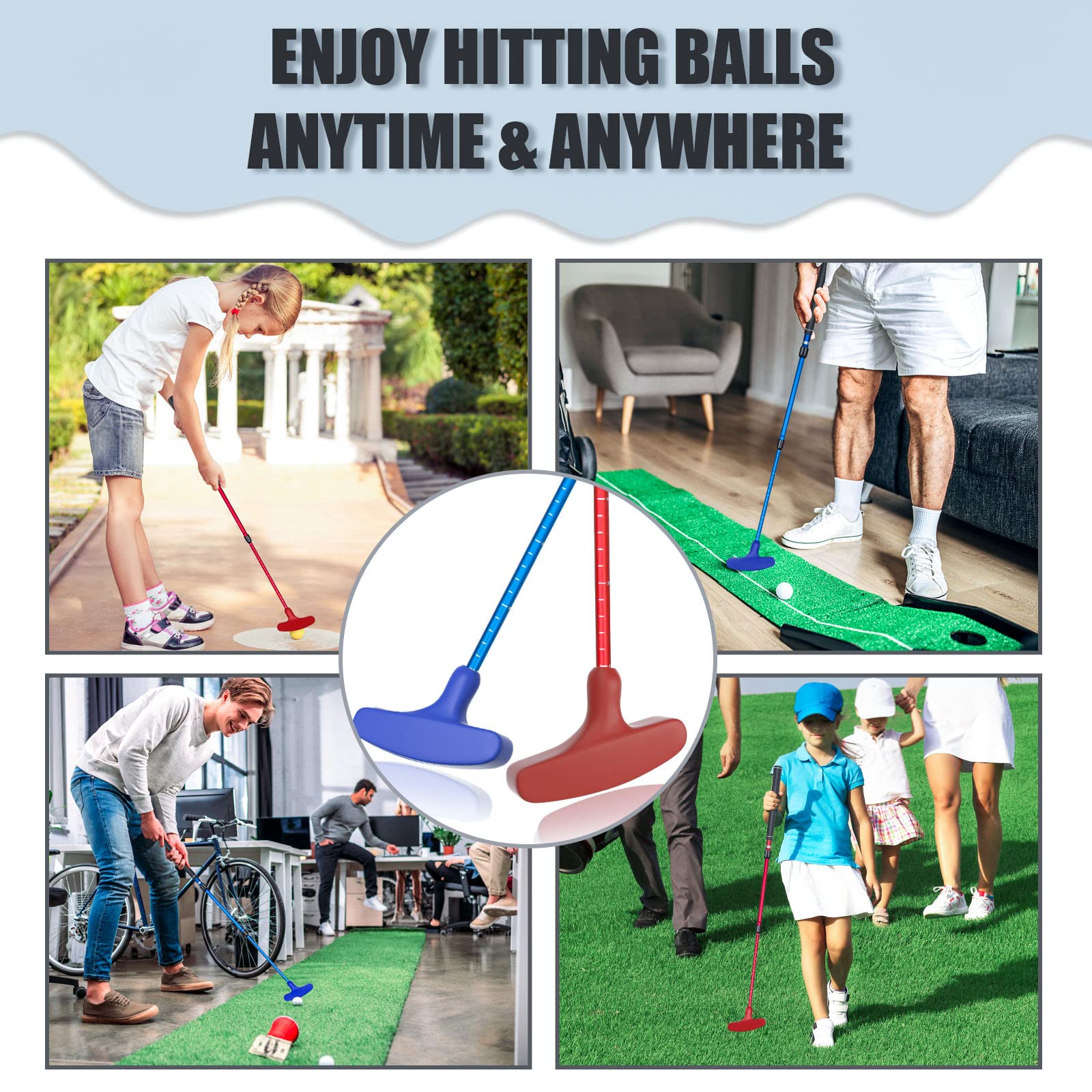ToVii 2-Pack Telescopic Golf Putter – Adjustable Two-Way Mini Golf Clubs