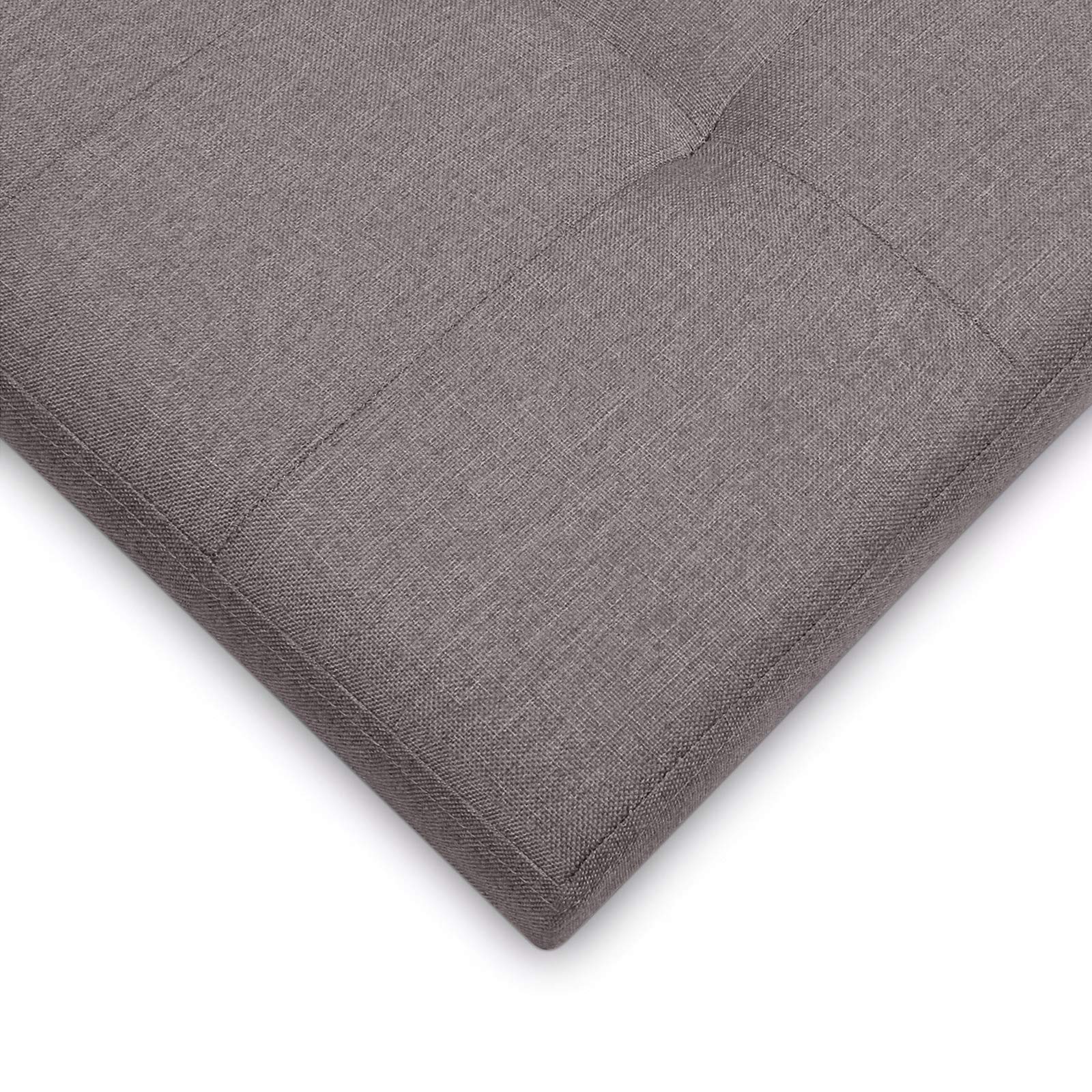 BRIAN & DANY Folding Linen Storage Ottoman – Brown Footstool Bench