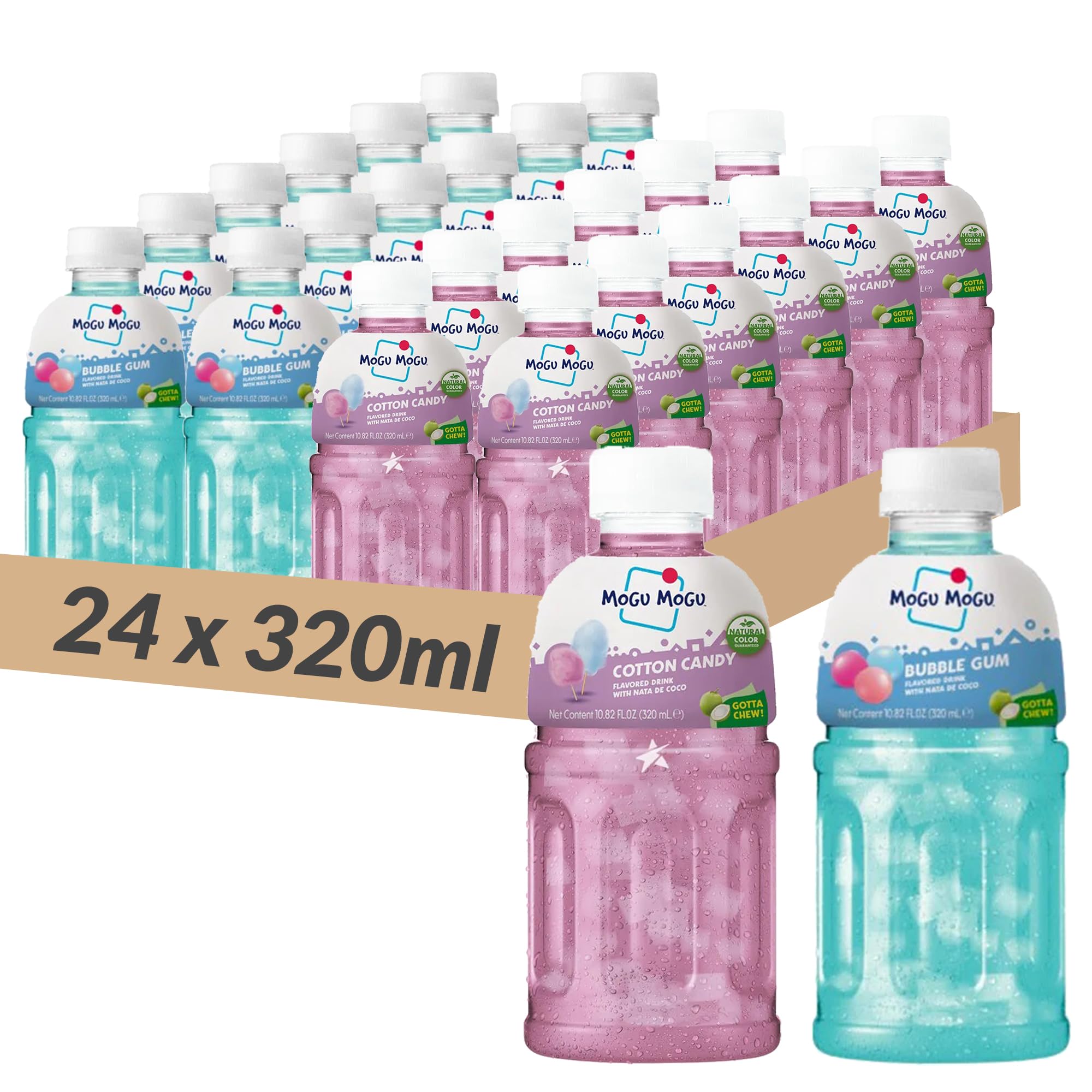 Mogu Mogu Fruit Juice with Nata De Coco - 24 Pack Case (320ml)