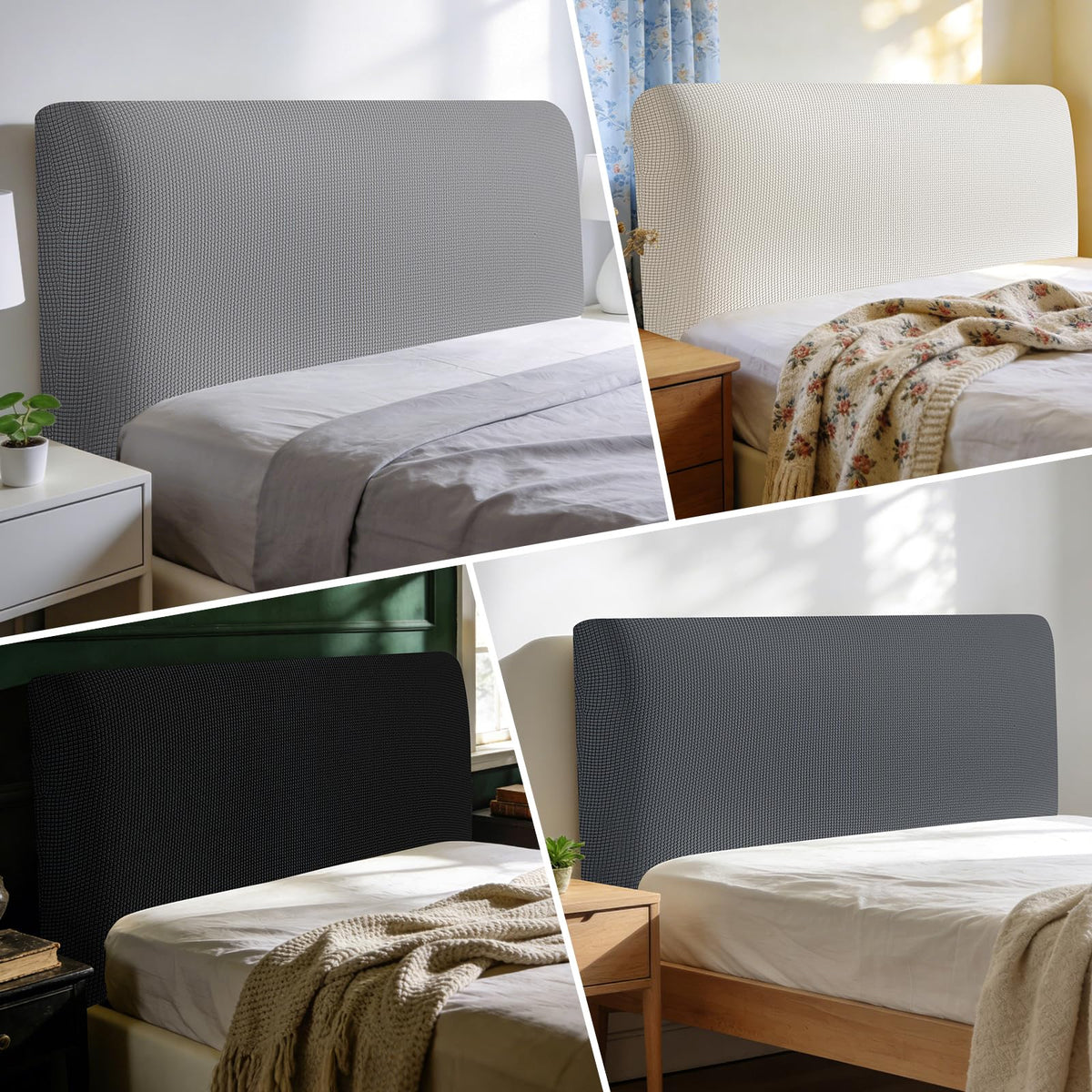 Niuoppy Bed Headboard Cover Fully Wrapped, Stretch Head Board Covers for Single Bed, Beds Headboard Protector Dustproof and Cat Scratch-proof - image 4