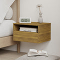 JERX Floating Nightstand – Wall Mounted Bedside Table with Drawer, Walnut