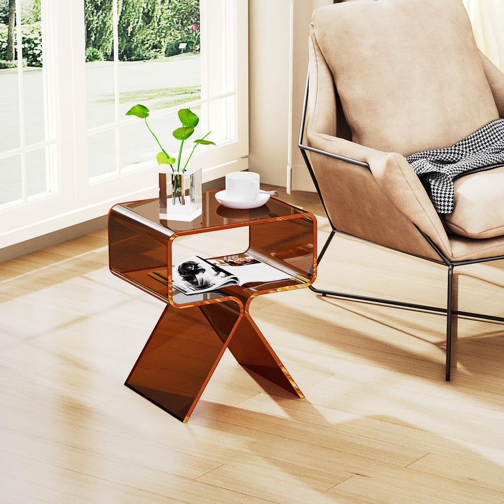 solaround Acrylic Side Table, No Assembly, 39 x 30 x 45 cm, Dark Brown - image 4