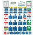 Jolof Store 54 Pcs Kitchen Safety Signs - Waterproof Vinyl Hygiene Pack