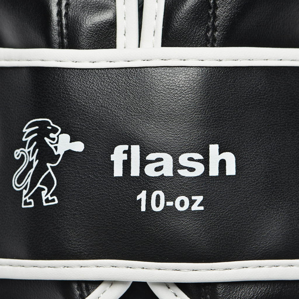 Leone 1947 Flash Boxing Gloves – Black Flex PU Training Gear – 16 OZ