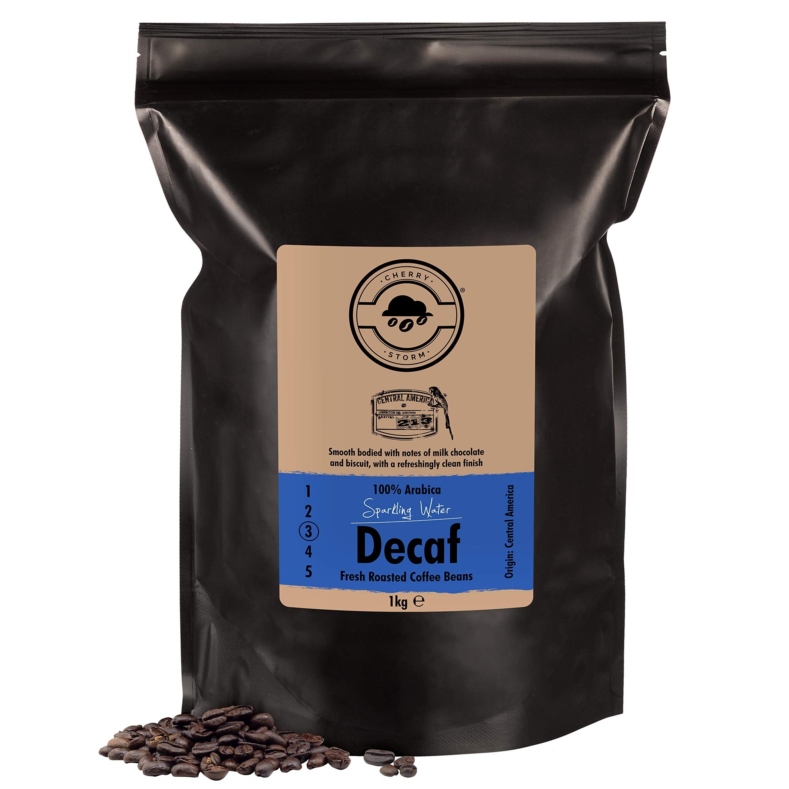 Cherry Storm Decaf Coffee Beans – 1kg 100% Arabica Whole Bean