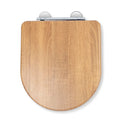 Croydex Levico D-Shape Toilet Seat | Soft Close & Quick Release - Teak