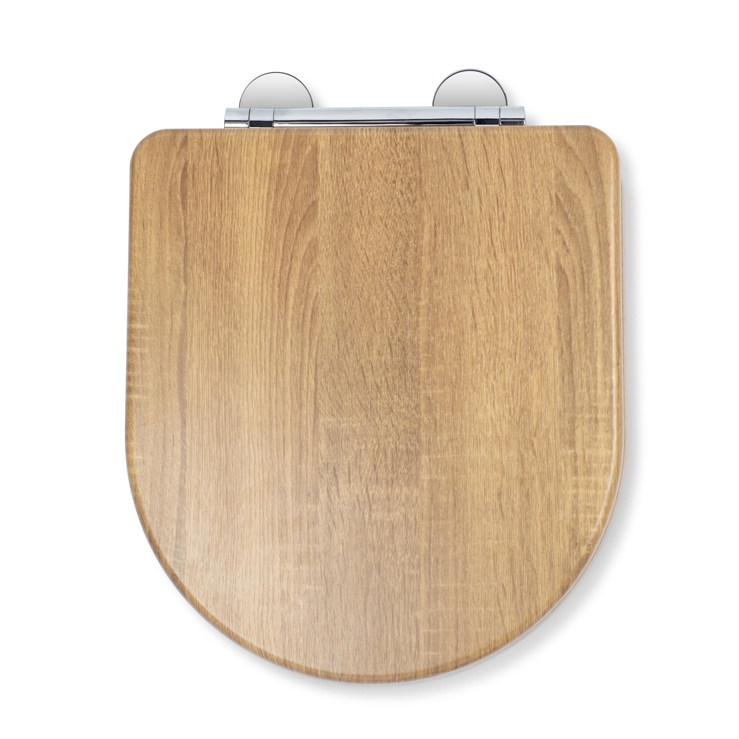 Croydex Levico D-Shape Toilet Seat | Soft Close & Quick Release - Teak