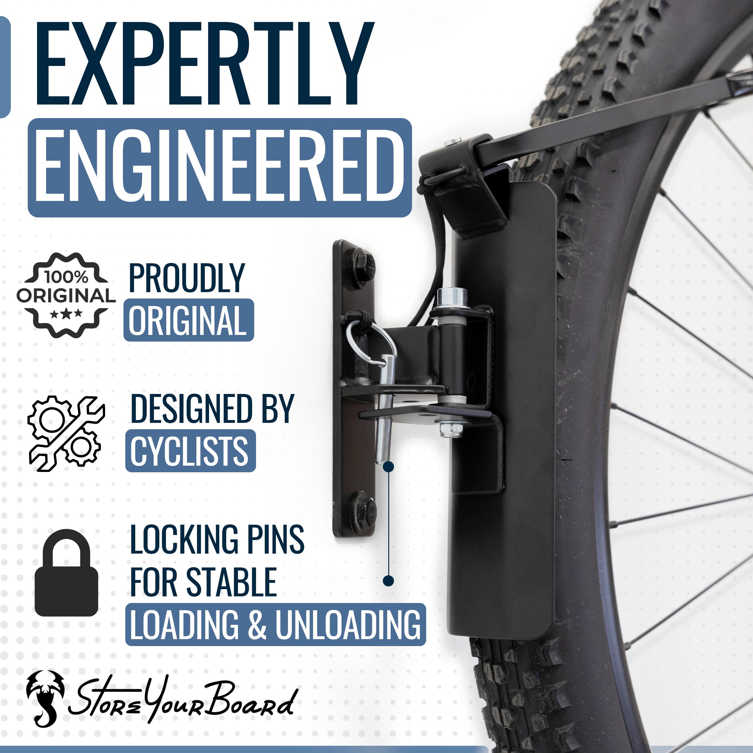 StoreYourBoard Swivel Bike Wall Rack | Heavy-Duty Steel Hanger, 2 Pack