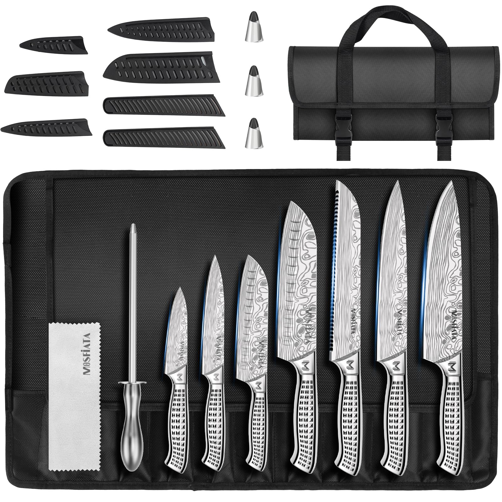 MOSFiATA 12-Piece Chef Knife Set | High Carbon Japanese Stainless Steel