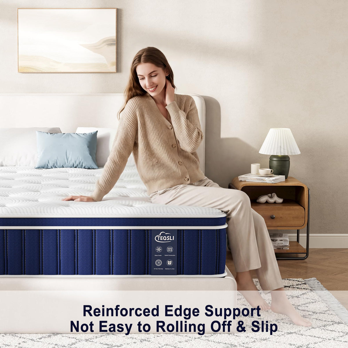 TeQsli 4ft6 Double Mattress Memory Foam Pocket Spring Hybrid 135x190x27 cm - image 3