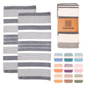 MOMOMUS 2-Pack XL Cotton Beach Towels – Grey 90x180cm Fouta Set