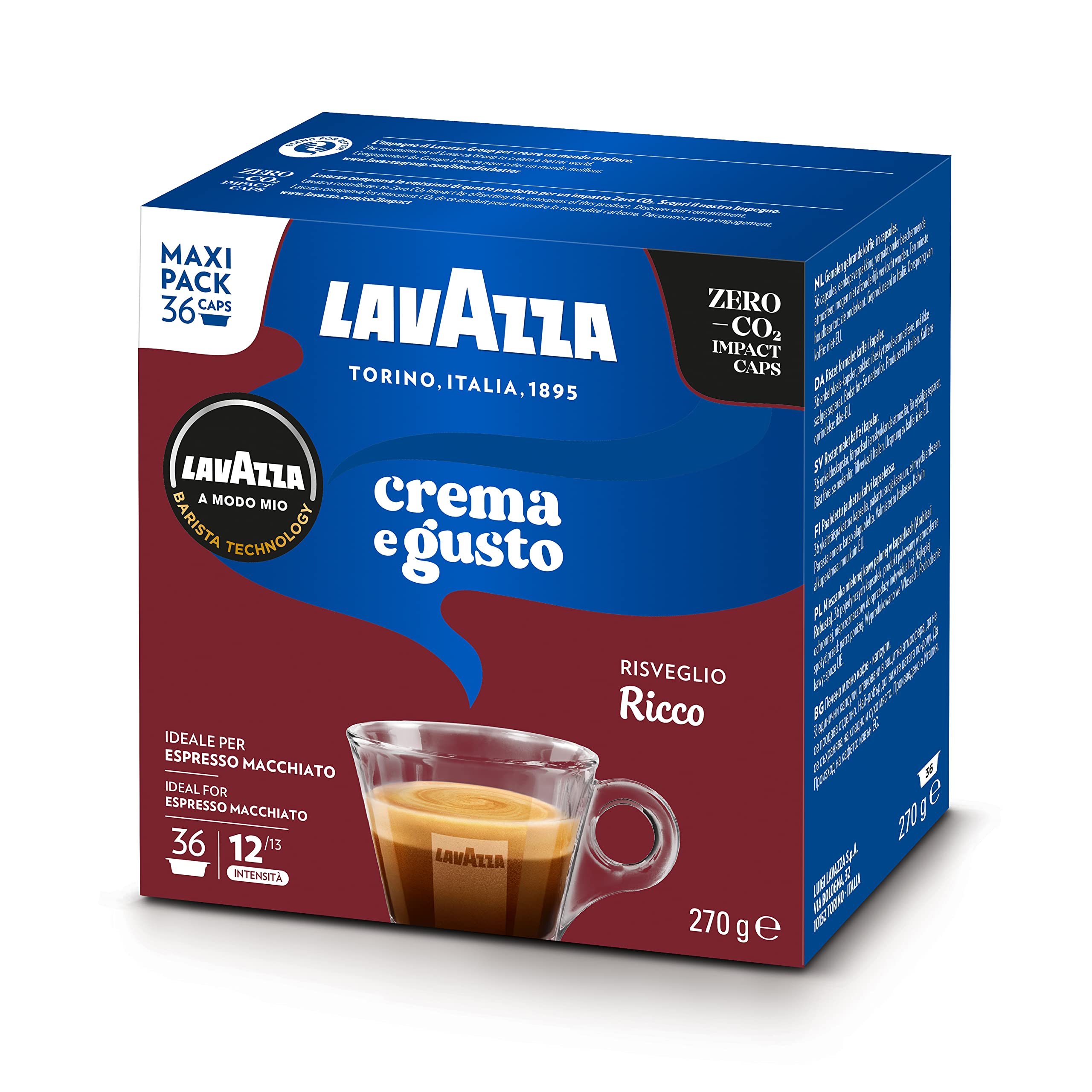 Lavazza A Modo Mio Crema E Gusto Ricco Coffee Capsules - 36 Pack