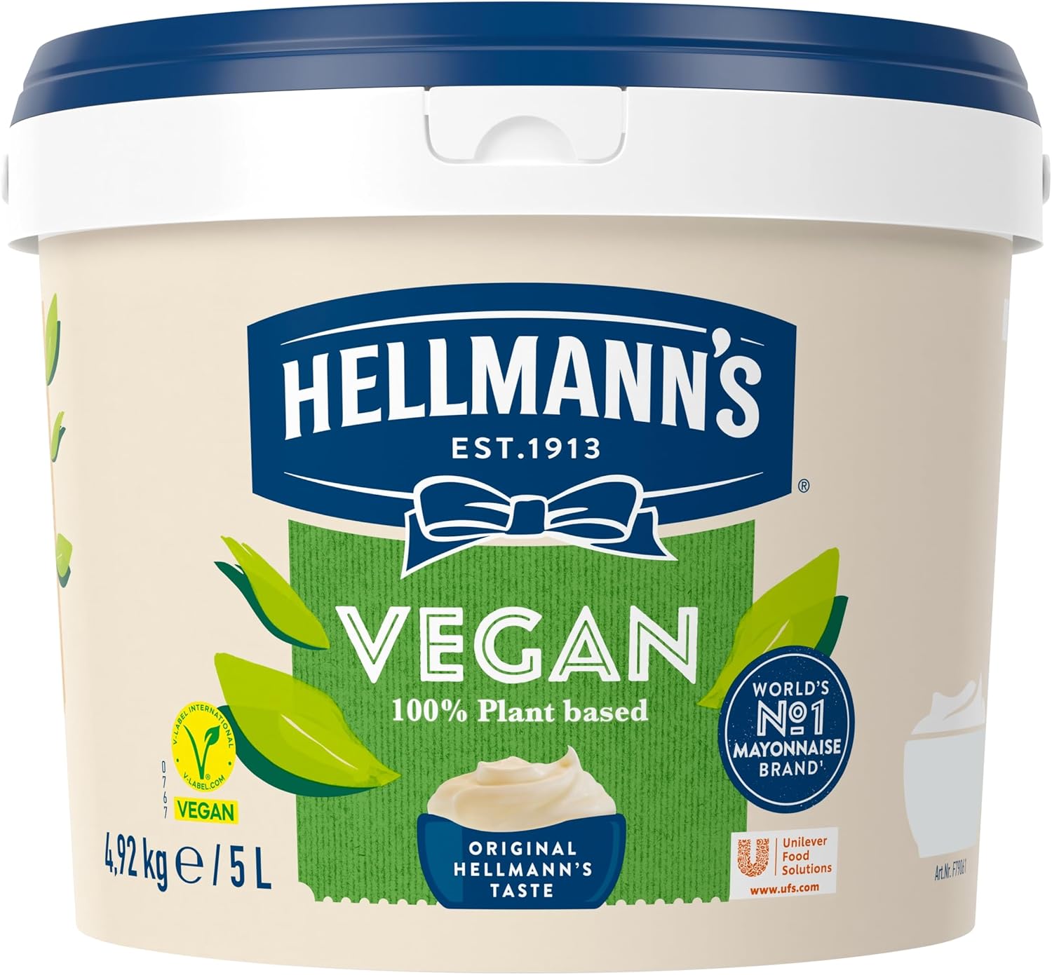 Hellmann's Vegan Mayonnaise – 5L Bulk Bucket, Egg-Free & Gluten-Free