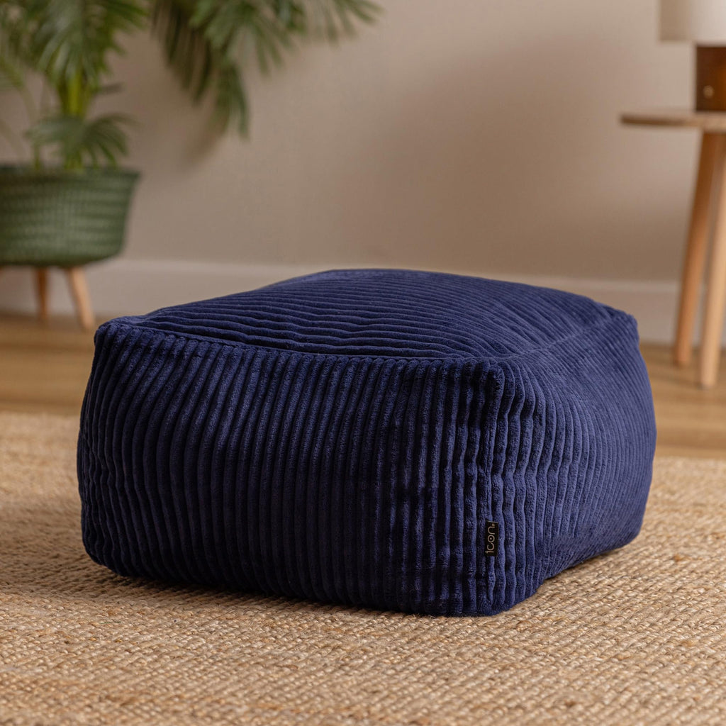 icon Amara Small Cord Bean Bag Footstool with Filling Included, Blue - image 2