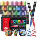 Funnasting 60 Colors Acrylic Paint Pens | Soft Brush Tip Markers for Rock Art