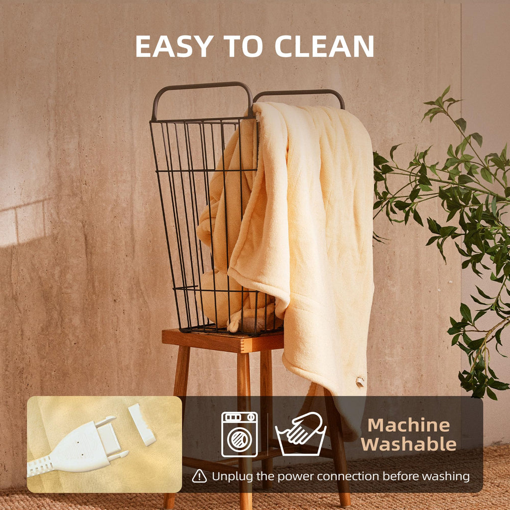 JET'S HOME Electric Blanket – 130x160cm Heated Throw with 6 Heat Settings
