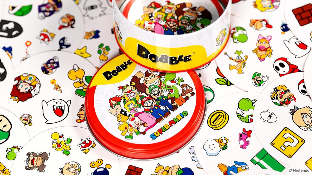 Dobble Super Mario Card Game - Family Speed and Observation Travel Game