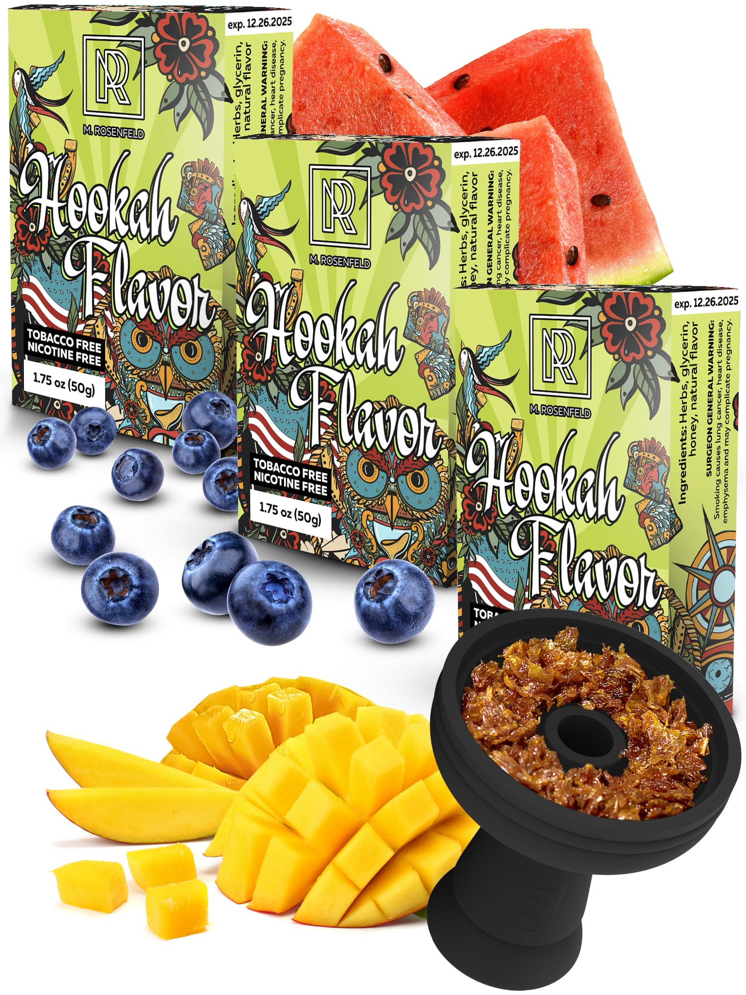 Tobacco-Free Shisha Flavours Set | 3 x 50g Hookah Bundle