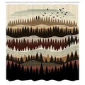 Abakuhaus Waterproof Shower Curtain – Wild Zigzag Forest Art, 175 x 200 cm