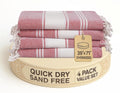 Lane Linen Oversized Beach Towels - Set of 4 Quick Dry Turkish Cotton