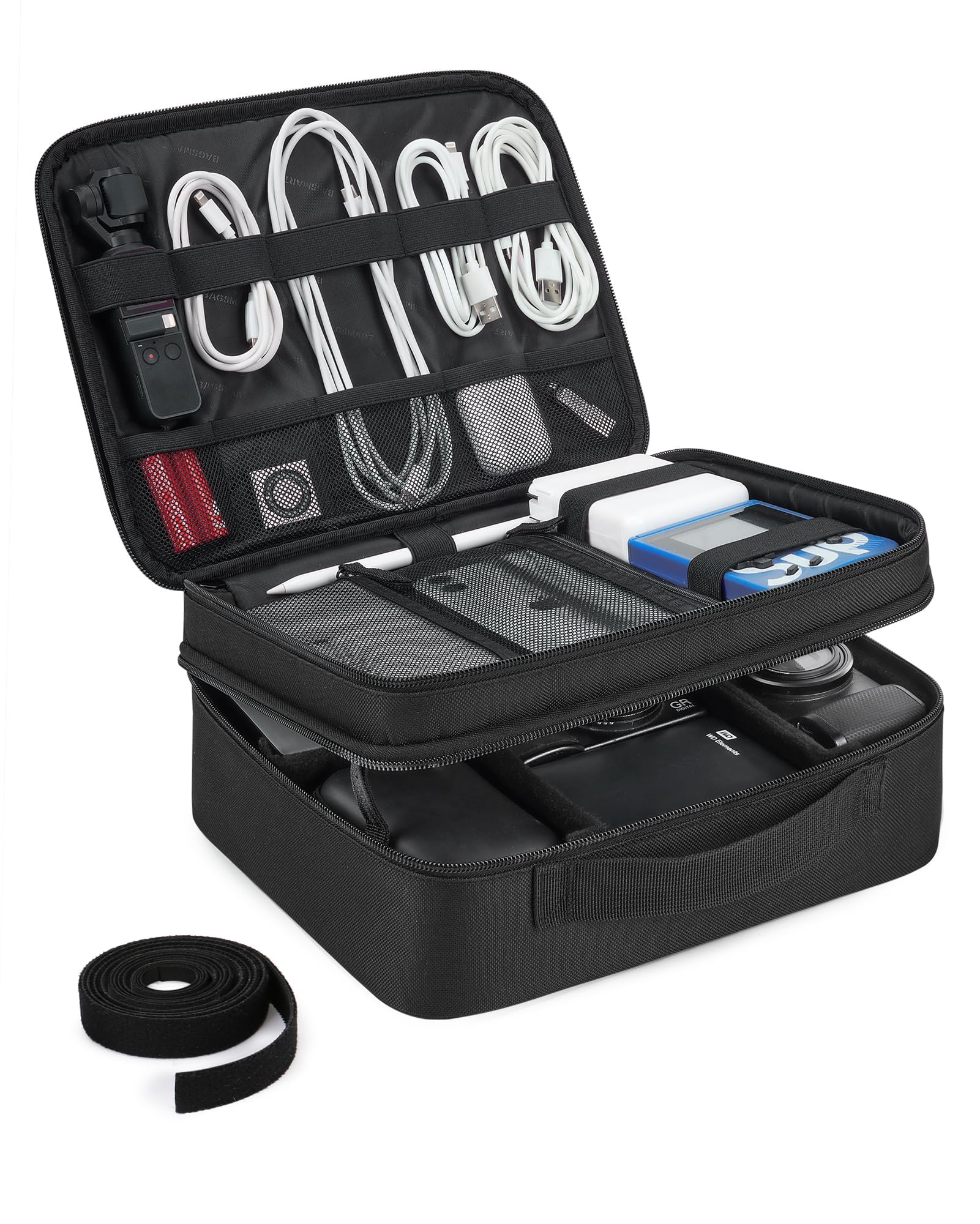 Bagsmart Extra Large Double Layer Travel Electronics Organizer Case