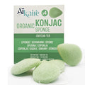 LES PAPOTEUSES Organic Konjac Sponge Set of 4 | Green Tea Face Cleanser