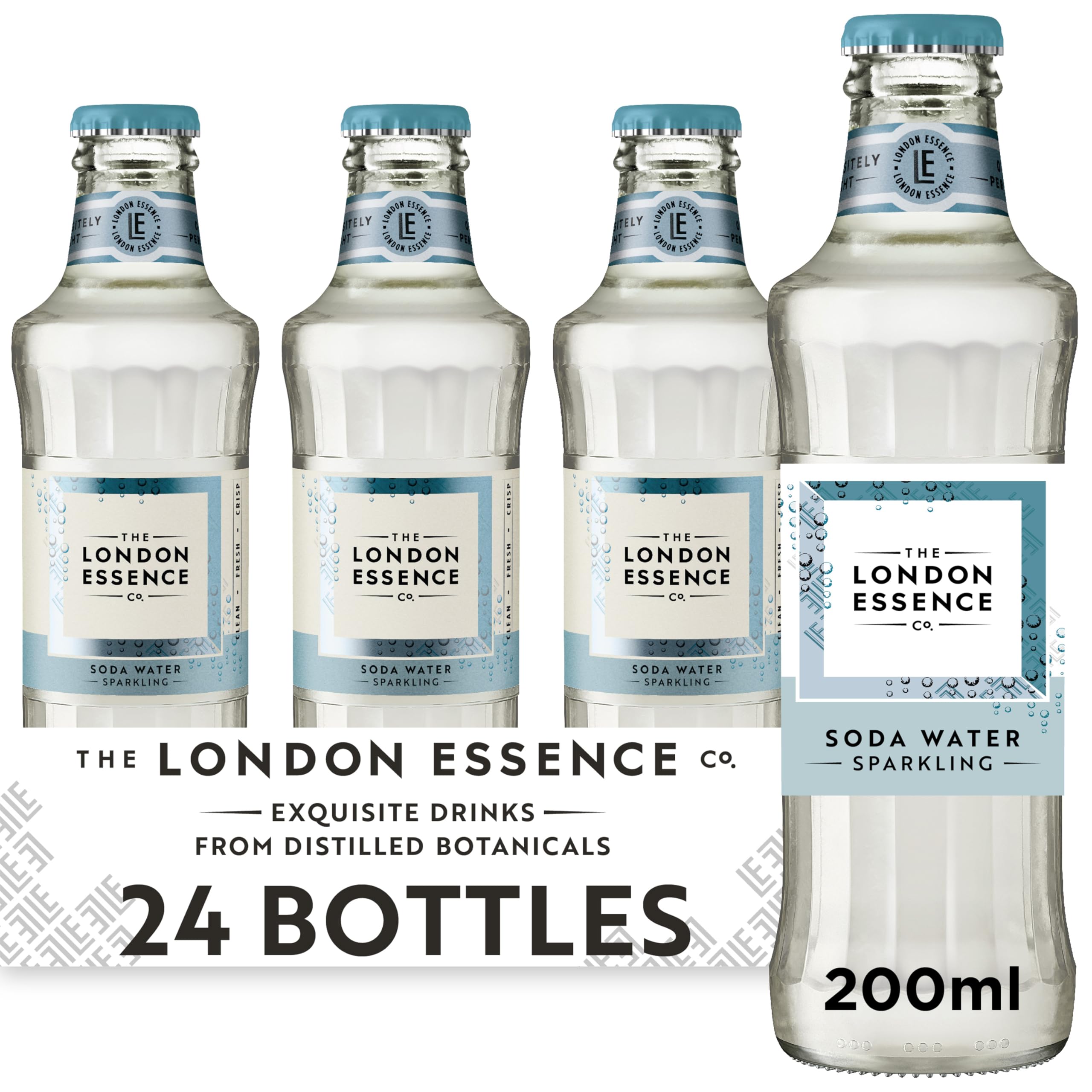 London Essence Soda Water – Premium Cocktail Mixer, 24 x 200ml