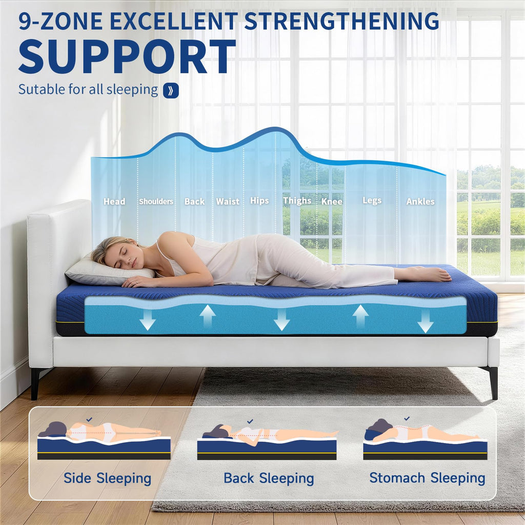 Doubleslee Memory Foam Mattress King Size Bed, 8 Inch Medium, 150x200x20cm - image 4