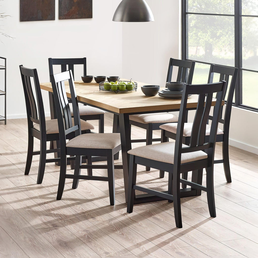 Julian Bowen Hilton Dining Chairs, Set of 2, Black - H96 x W49 x D53cm