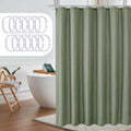 Sage Green Waffle Shower Curtain | Waterproof Polyester
