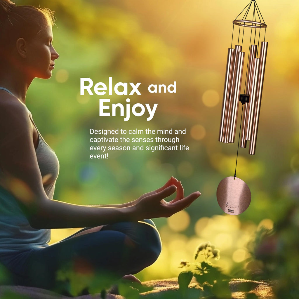 Nature's Melody 36" Aureole Wind Chime - Rose Gold Anodized Aluminum