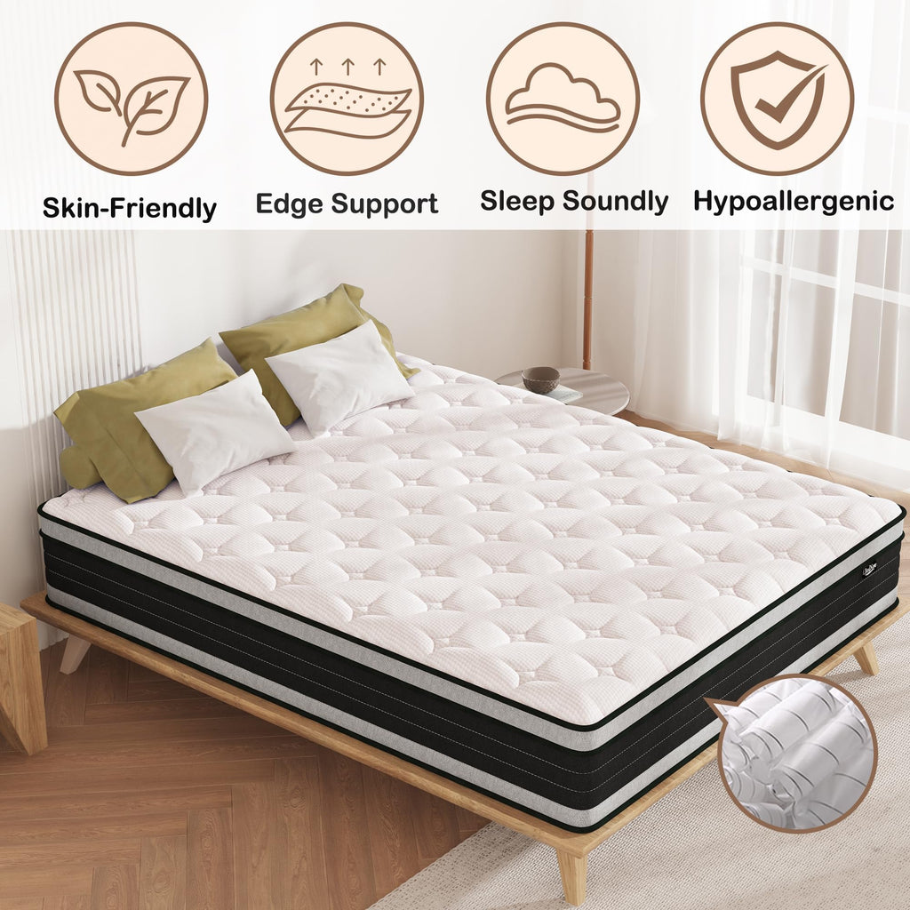 Bednew Double Mattresses Hybrid Mattress Medium Firm 135x190x30cm - image 5
